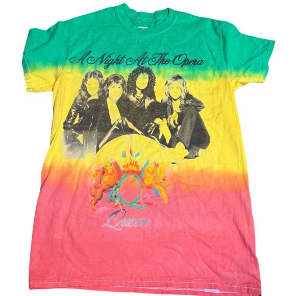 Queen Vintage "A Night At The Opera" Tie-Dye Band Tee, Freddie Mercury, Unisex S - Picture 1 of 4